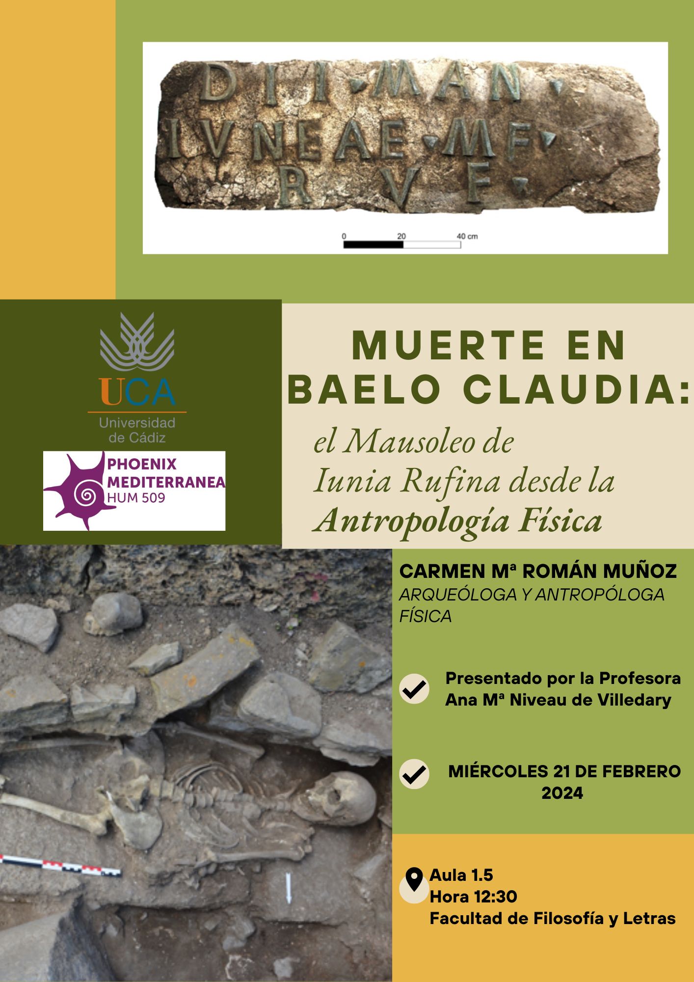 MUERTE EN BAELO CLAUDIA; el Mausoleo de Iunia Rufina desde la Antropología Física